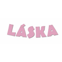 Girlanda " LÁSKA  " růžová perleť